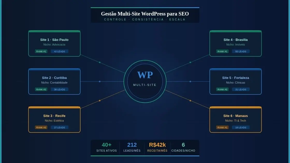 Gestão Multi-Site WordPress para Operações de SEO